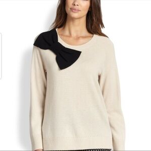 Kate Spade Shanghai Bow Oatmeal Sweater Wool Cashmere